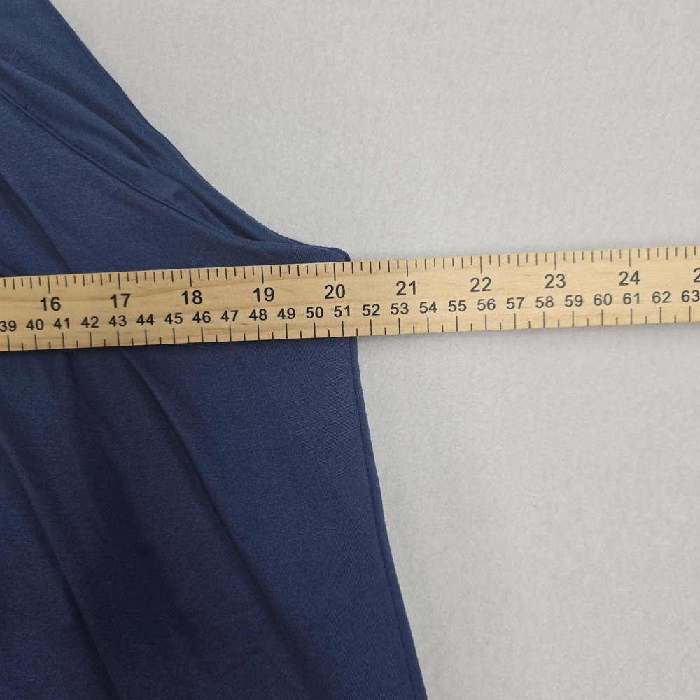 B Collection By Bobeau Solid Royal Blue Print Ruffle Neck Halter Top Neck Flowy - Picture 4 of 8